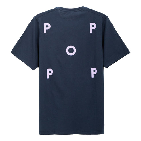 POP Trading Company Logo T-Shirt Navy/Viola POPSS24_02-006 Degli Uberti